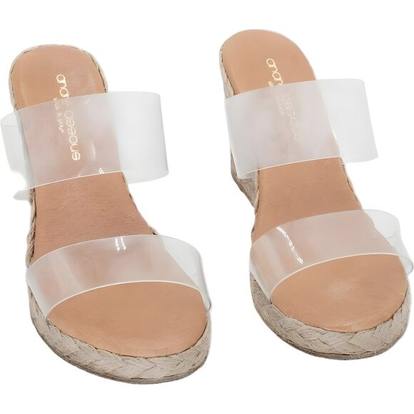 Andre Assous Anfisa Clear Wedge Slip-On Sandals Women's EU 36